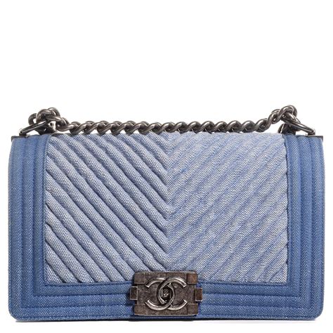 chanel denim chevron boy flap bag|boys Chanel flap bag.